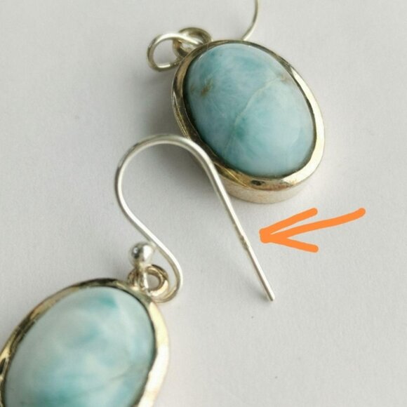 Larimar earrings in Sterling Silver 🆕 - Picture 4 of 8